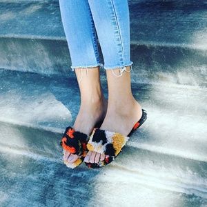 Fluffy sandals